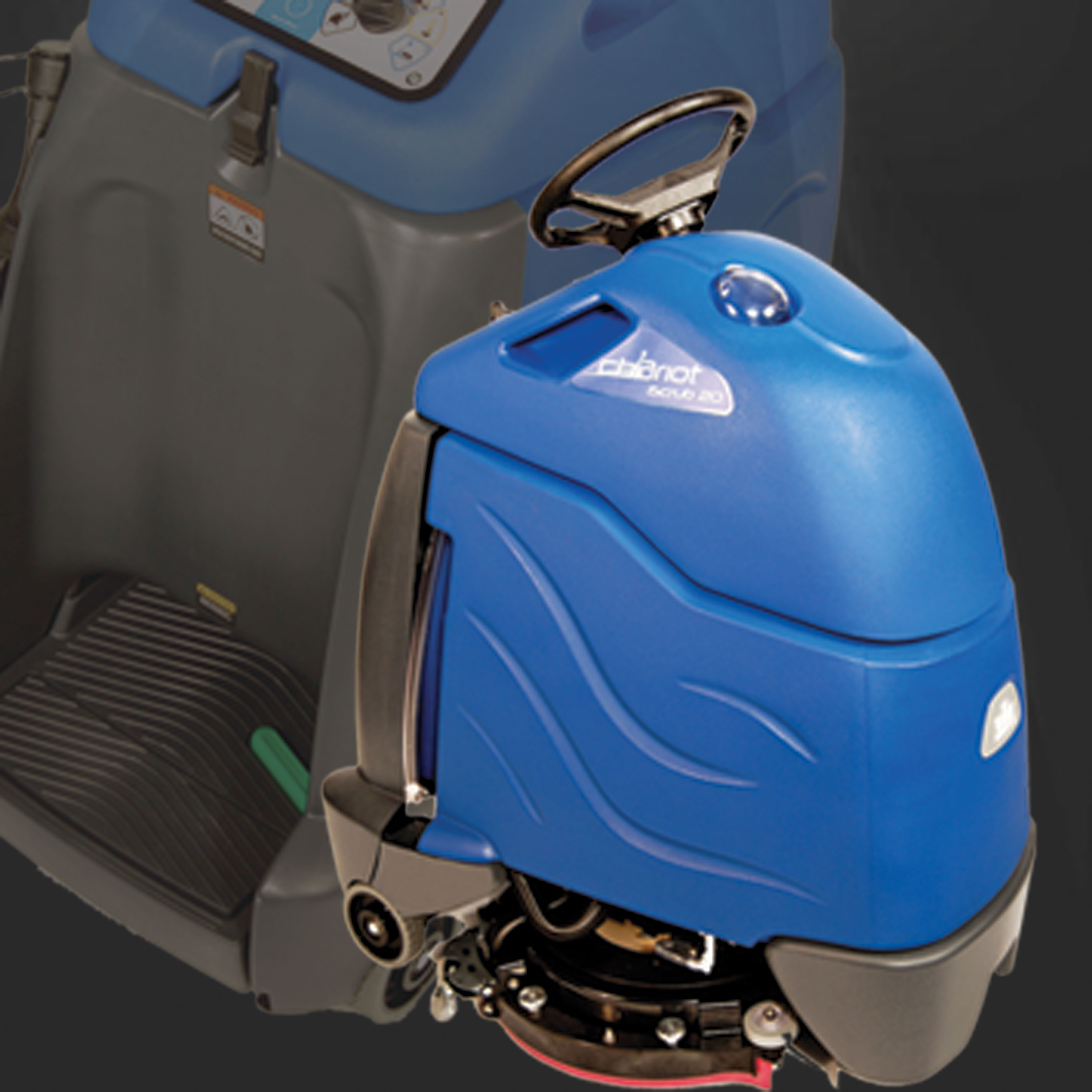 Stand-on floor scrubber